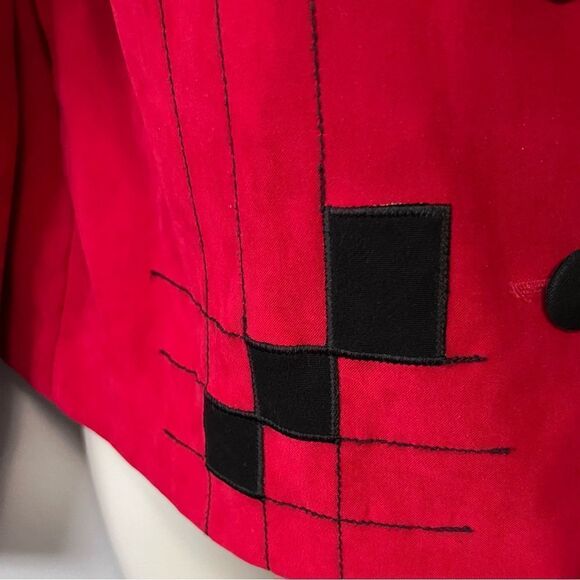 John Robert’s Red and Black Button Blazer Size 8 - Picture 3 of 6